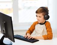 Child playing computer games