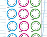 Writing time (hour and half hour) worksheet