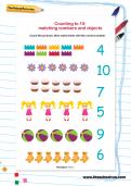 Counting to 10 matching numbers and objects worksheet