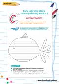Curly caterpillar letters cursive handwriting practice worksheets