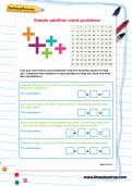 Simple addition word problems worksheet