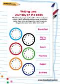Writing time: your day on the clock worksheet