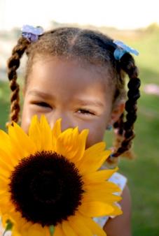 Girl with sunflower