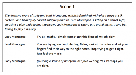stage play script format example