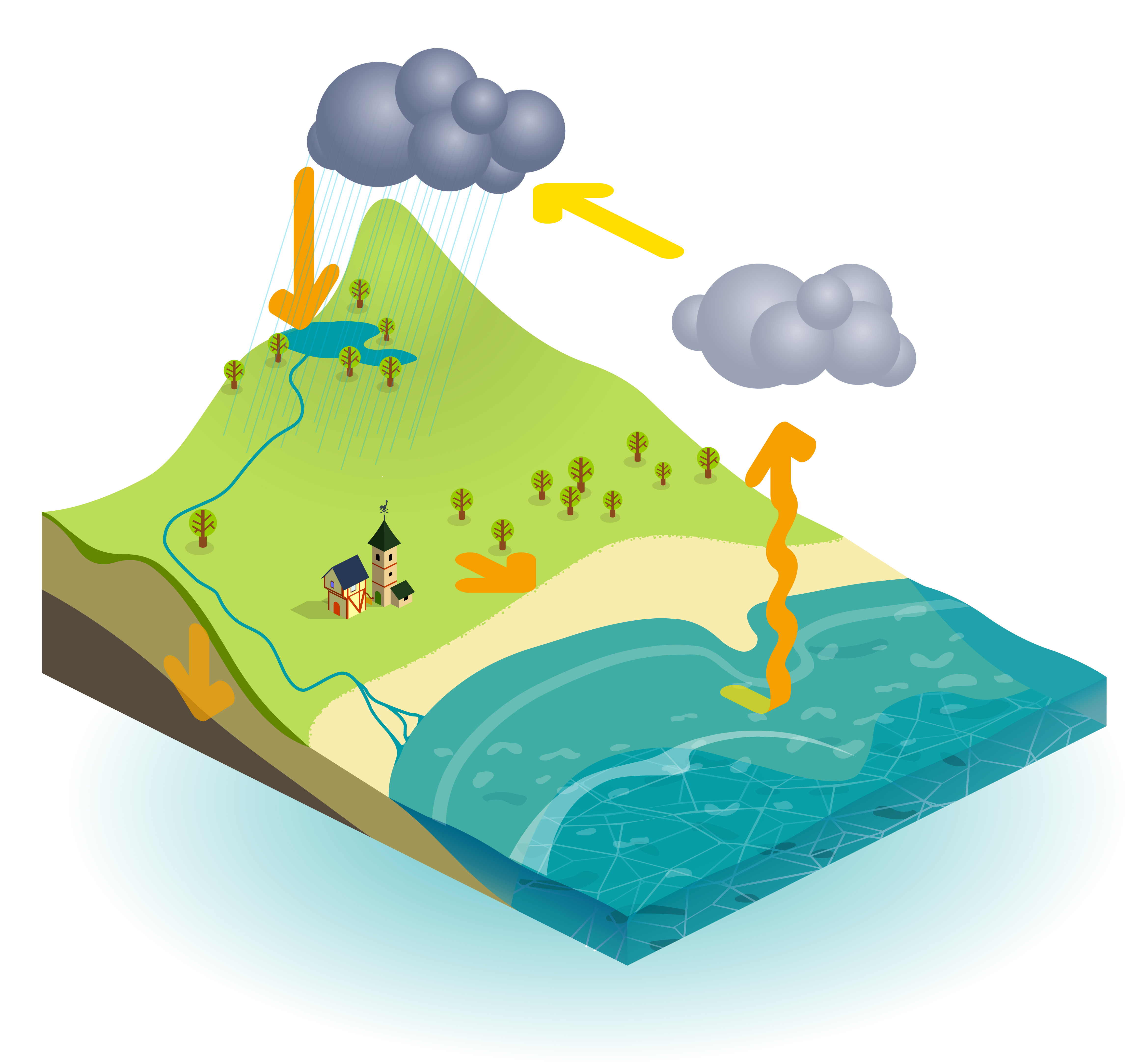 Water and the water cycle for KS1 and KS2 | Water and the ... explain water cycle with the help of diagram 