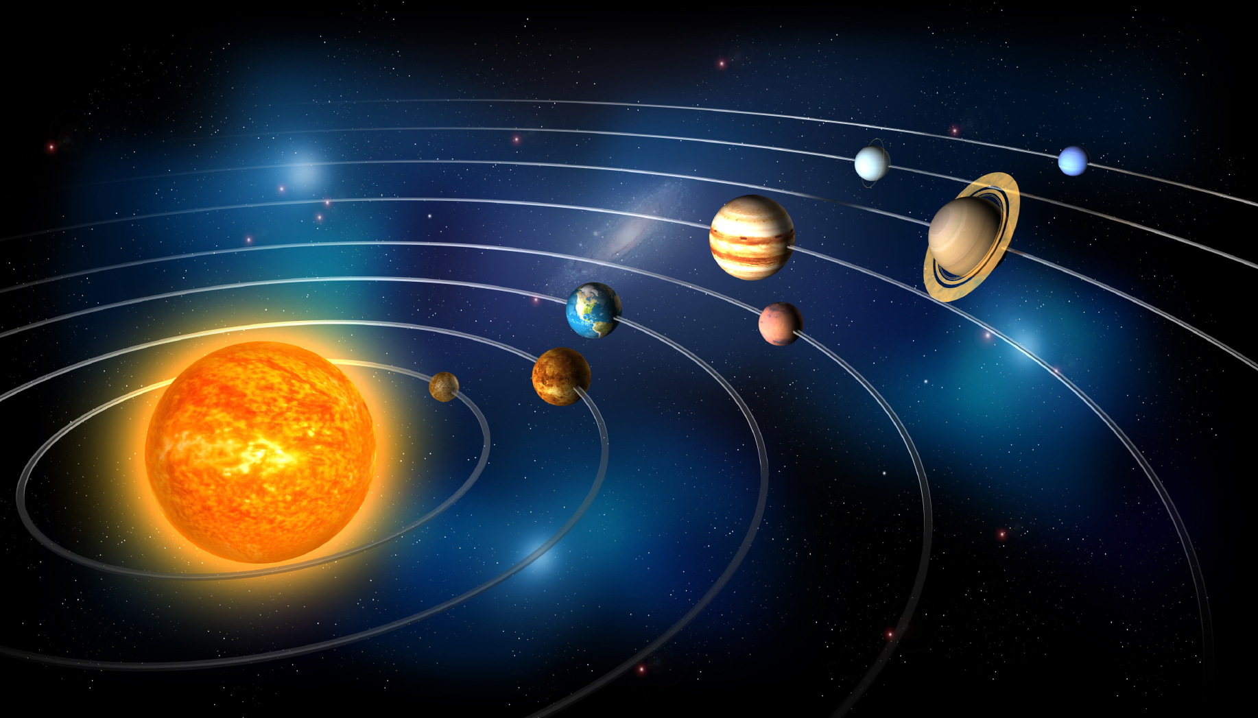 the location of the planets in solar system