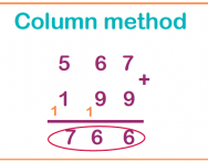 The column method for addition and subtraction explained for primary ...