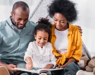 Family reading together