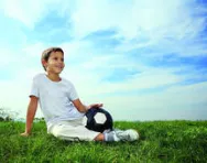 Boy playing football