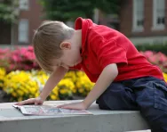 Boy reading comic