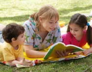 Children reading together