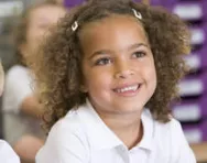 Girl smiling in class