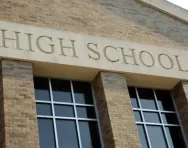 Entrance to high school building