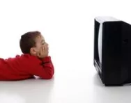 Little boy watching TV