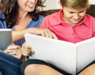 Mum and child studying