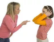 Mum telling daughter off