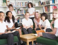 Pupils in school library