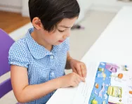 Reception child reading