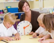 Reception children with teacher