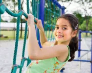 Child on climbing frame