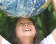 Girl with globe