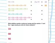 11 times table as repeated addition worksheet