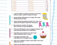 12 times table word problems worksheet