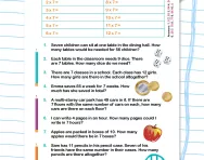 7 times table word problems worksheet