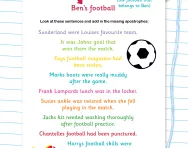 Apostrophes for possession football worksheet