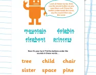 Breaking words into phonemes: sound button worksheet