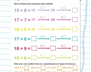 Bridging through 20: addition worksheet