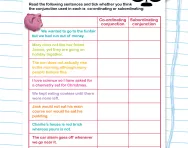 Co-ordinating and subordinating conjunctions worksheet
