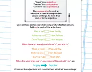 Comparative adjectives: adding -er football worksheet