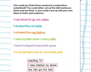 Conjunctions related to time worksheet