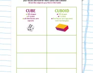 Finding cubes and cuboids worksheet