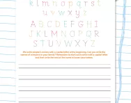 Handwriting worksheet: writing in upper and lower case
