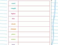 Homophones spelling practice worksheet