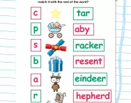 Initial letter matching puzzle worksheet