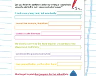 Linking clauses with adverbs worksheet