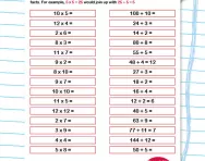 Matching multiplication and division facts worksheet