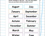 Order the months of the year worksheet