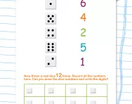 Play dice numbers worksheet