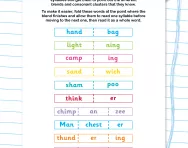 Reading polysyllabic words worksheet