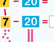 Subtracting a tens number from a two digit number tutorial