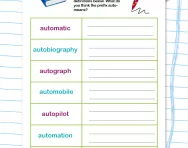 Spelling patterns: the prefix auto-