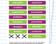 Spelling patterns: words ending in -sion and -tion