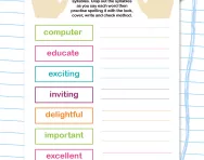 Spelling words with three syllables worksheet