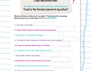 Spotting facts and opinions worksheet
