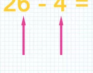 Subtracting a one digit number from a two digit number tutorial