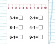 Subtraction with a number line worksheet